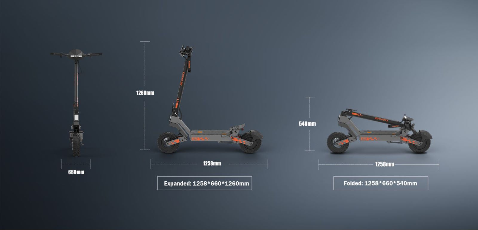 KuKirin G2 Adult Foldable Electric Scooter 10 inch with LCD Touch Screen Suitable for Urban and Off Road Use