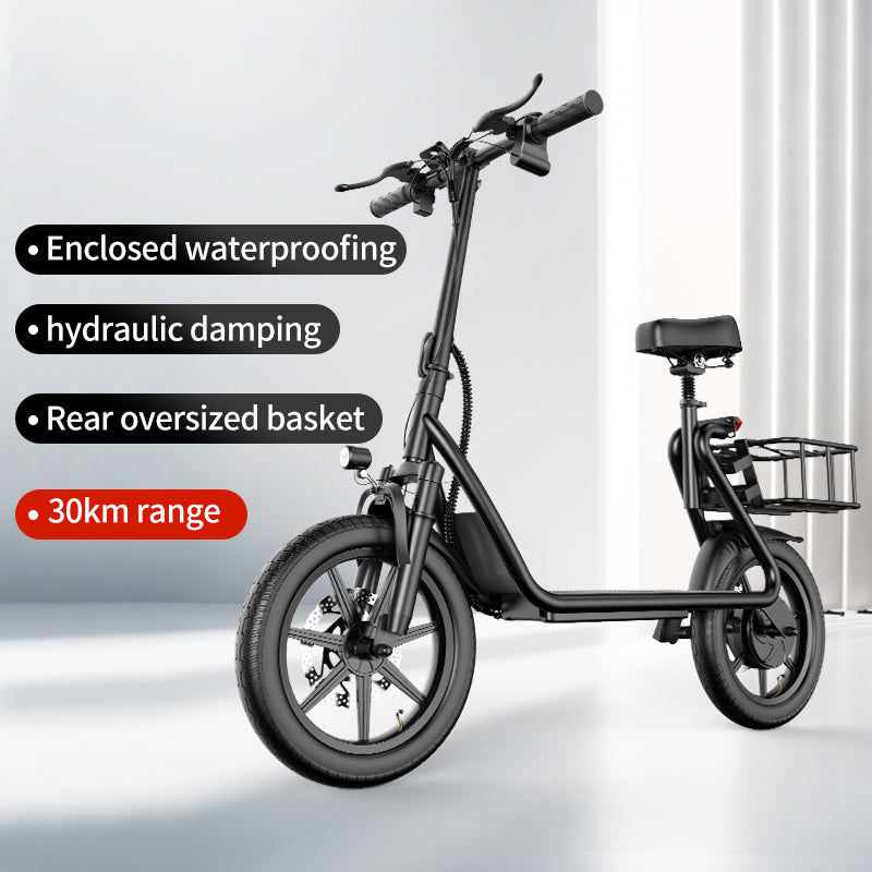 EU overseas warehouse delivery Foldable AOVOPRO ESBS scooter with LCD display and seat with a maximum range of 21-27 miles