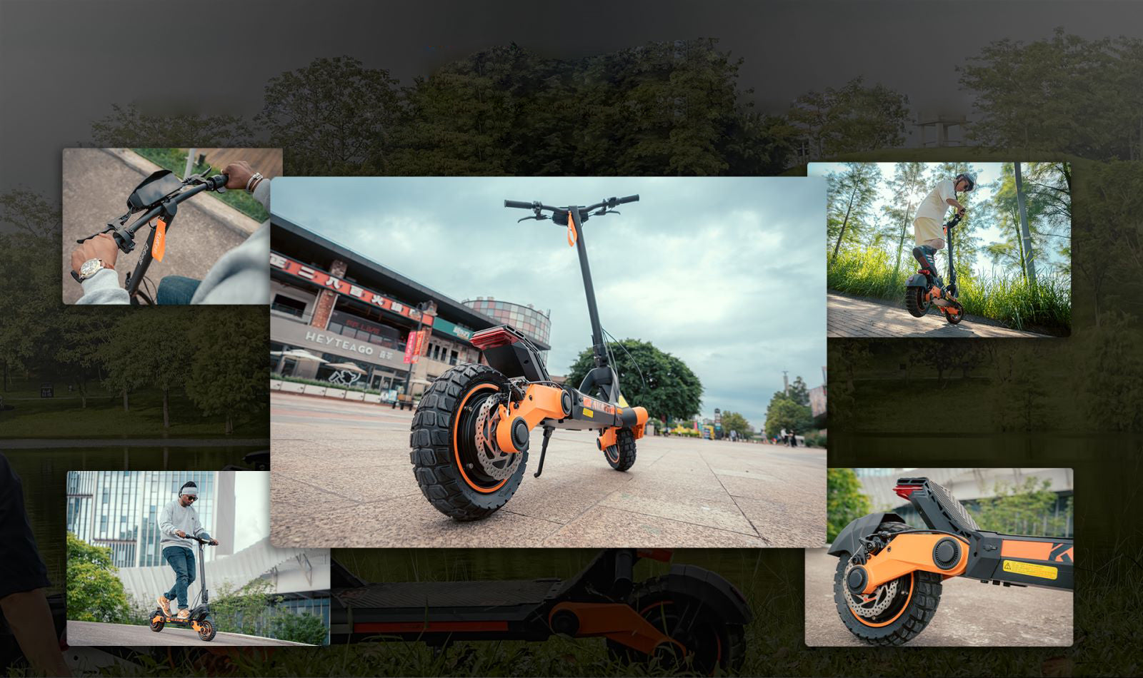 KuKirin G3 Urban Off road with LED Display 1200W 10 inch Electric Scooter shipped from overseas warehouse